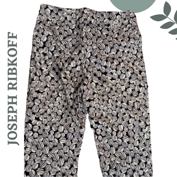 Joseph Ribkoff Printed High-rise Pants Style 211290 | Navy White | Size 14 - Picture 6 of 8